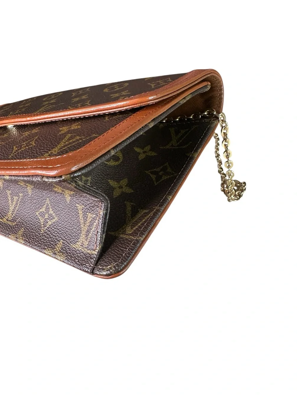 Louis Vuitton Monogram Canvas Brown Crossbody w unbranded chain - Picture 3 of 6
